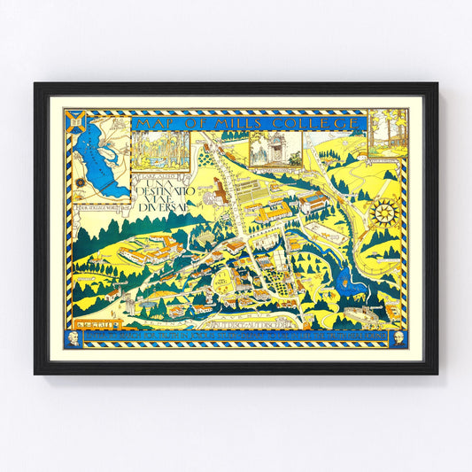 Vintage Map of Mills College, 1920