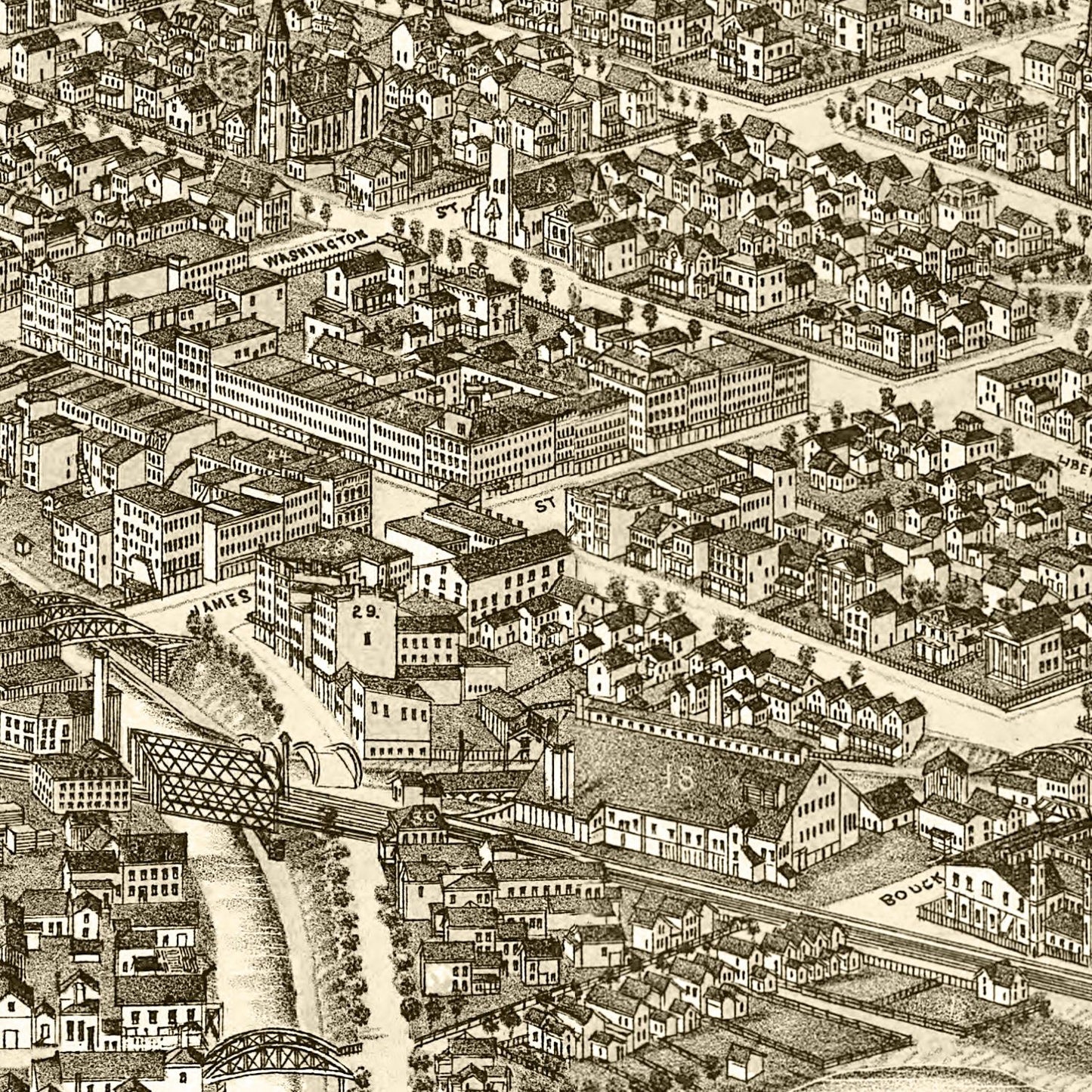 Vintage Map of Rome, New York 1886