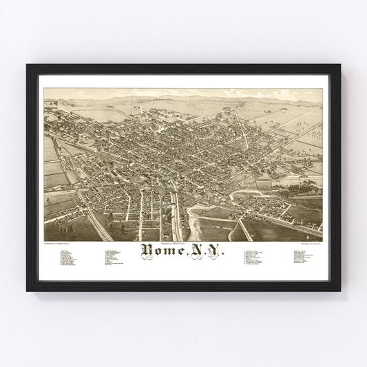 Vintage Map of Rome, New York 1886