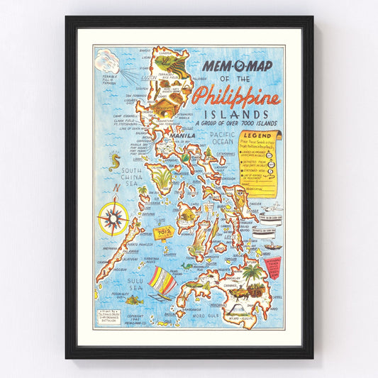 Vintage Map of Philippines 1945