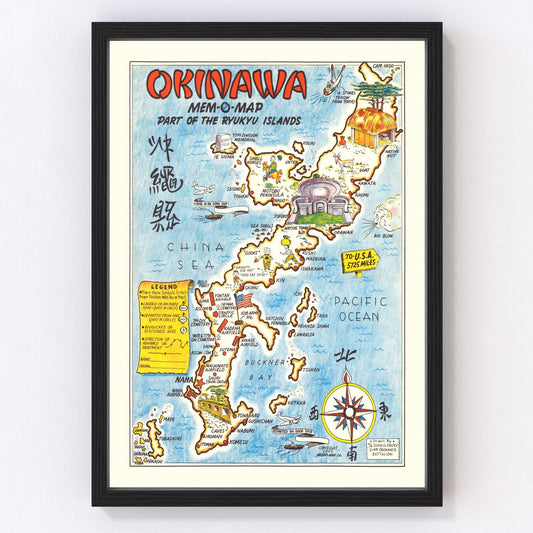 Vintage Map of Part of the Ryukyu Islands, 1945