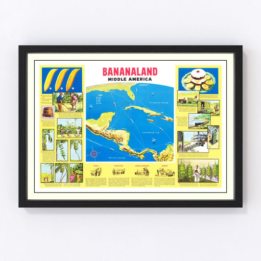 Vintage Map of Bananaland, 1958