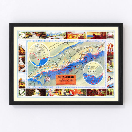 Vintage Map of Shenandoah National Park, 1947