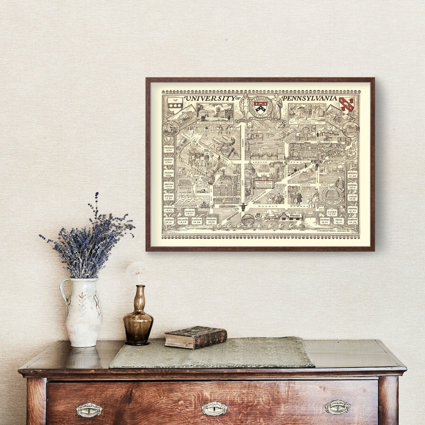 Vintage Map of University of Pennsylvania, 1933