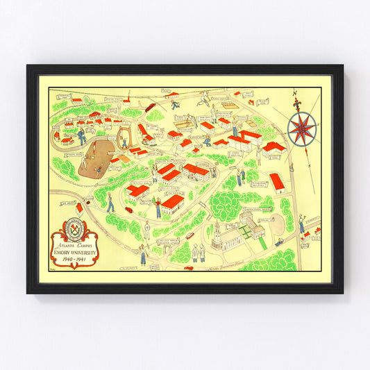 Vintage Map of Emory University Atlanta, 1940