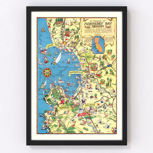 Vintage Map of Monterey Bay, 1932