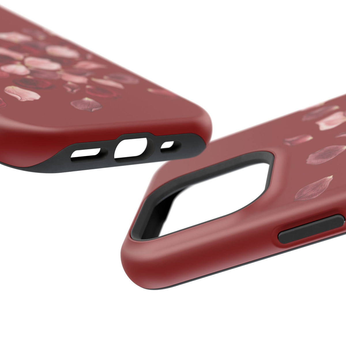 Phone Case — Red Floral Petal Magnetic Impact-Resistant Cover