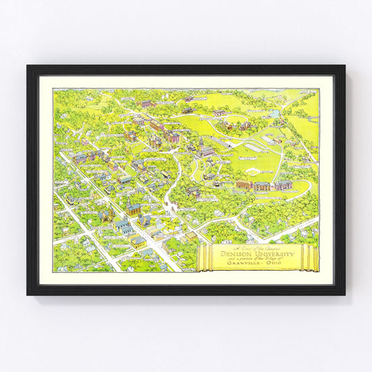 Vintage Map of Denison University, 1944