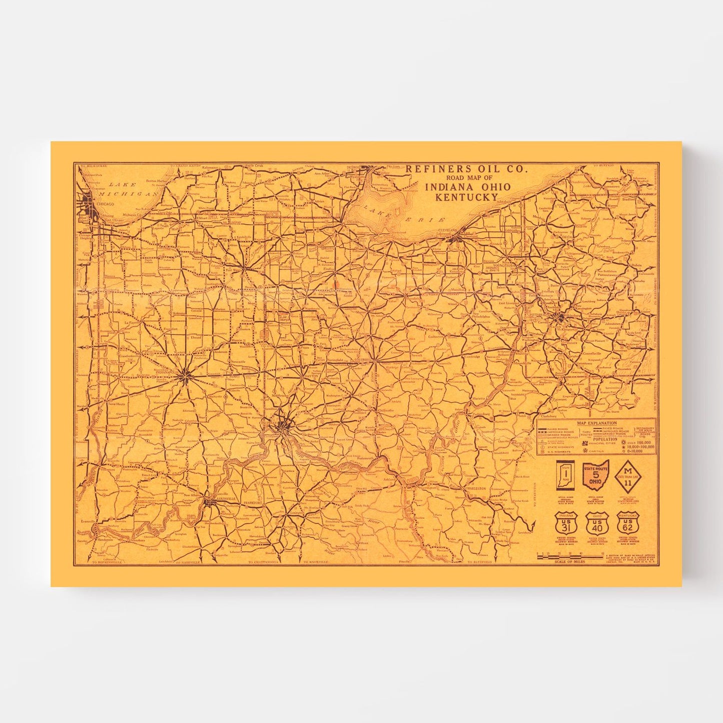Vintage Map of Kentucky 1925