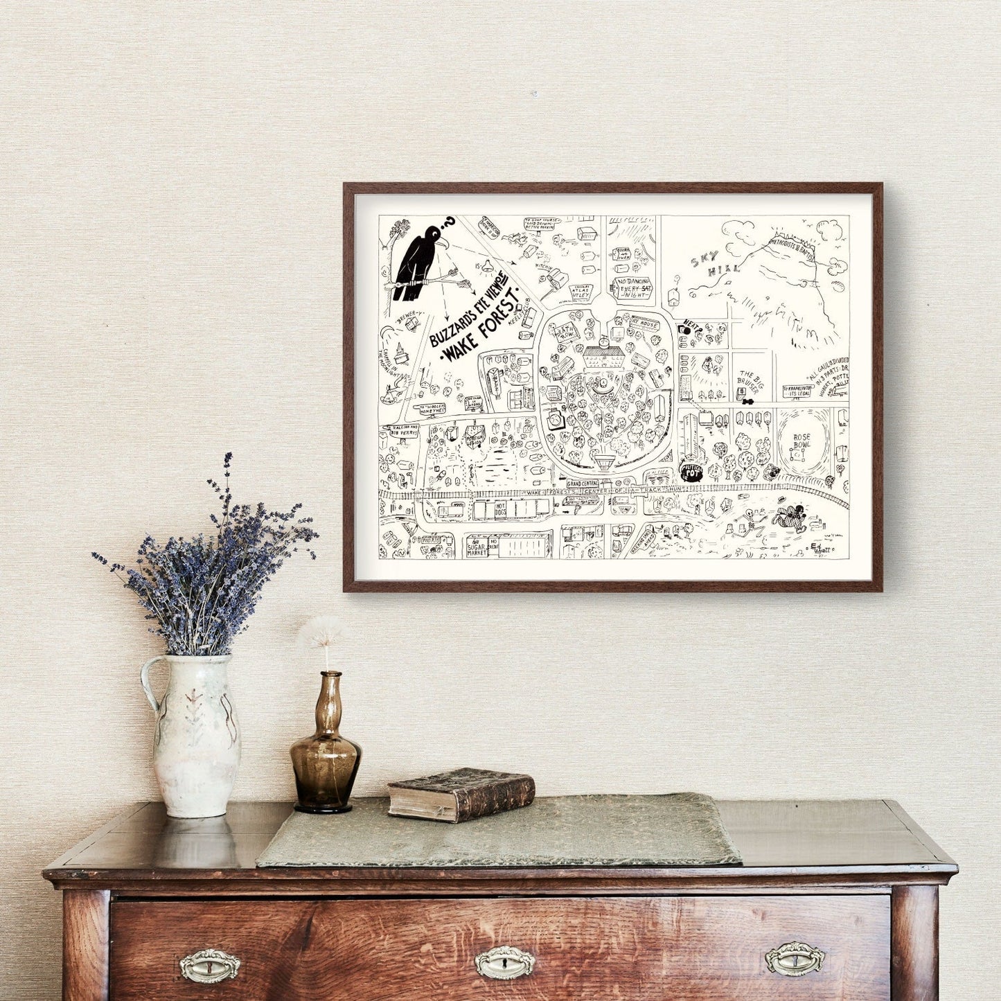 Vintage Map of Wake Forest University, 1937
