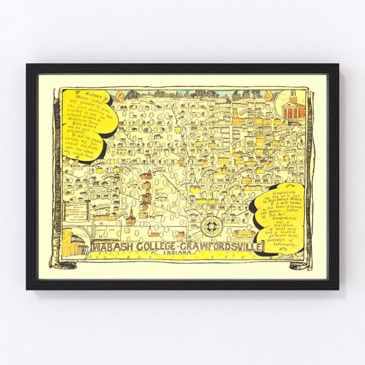 Vintage Map of Wabash College, 1928