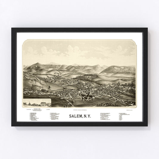 Vintage Map of Salem, New York 1889