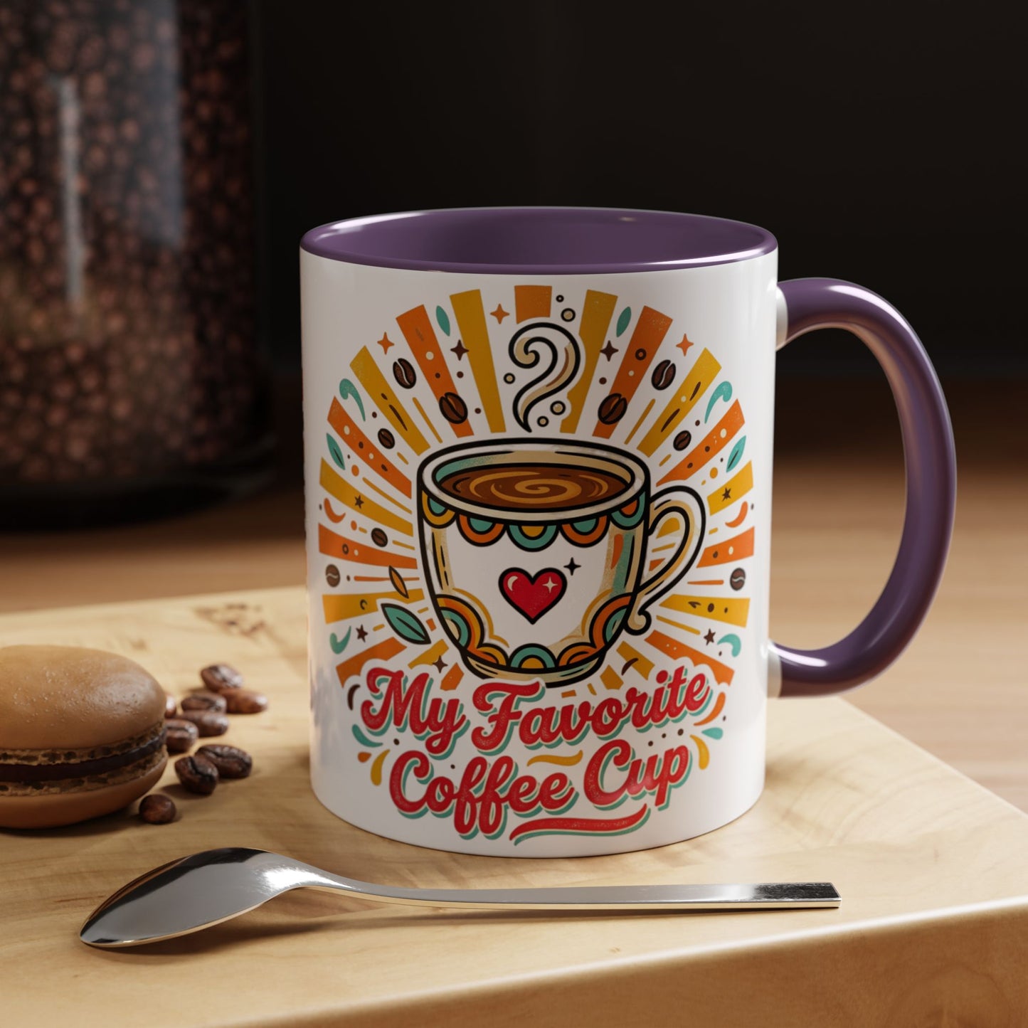 My Favorite Coffee Cup Accent Mug — Colorful Ceramic Coffee Mug (11/15oz)