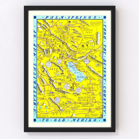 Vintage Map of Palm Springs, California 1948