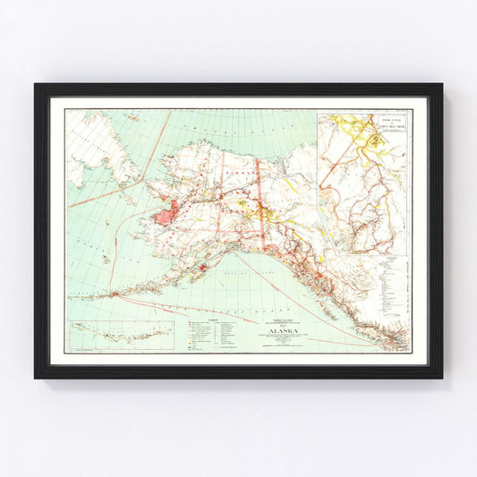 Vintage Map of Alaska 1898