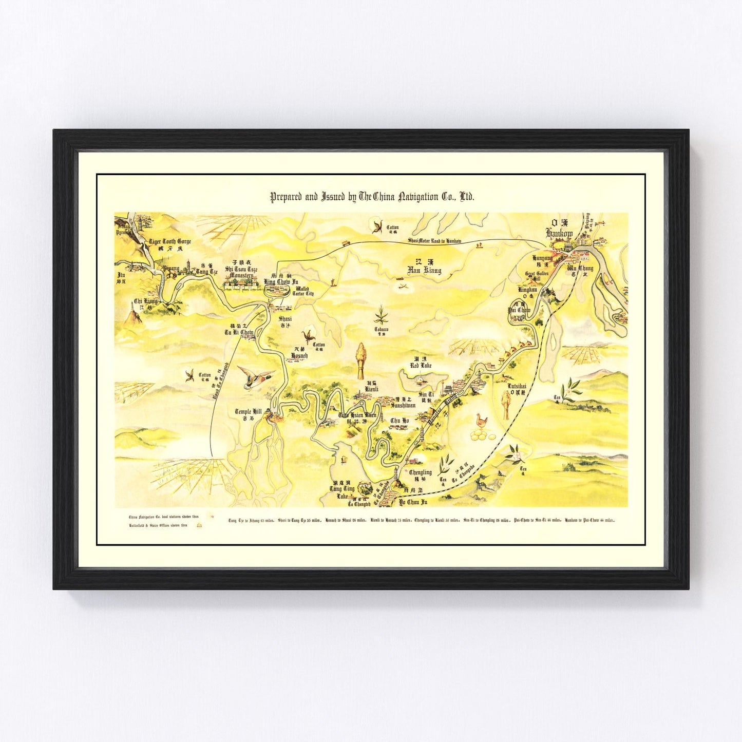 Vintage Map of Yangtze River Valley, 1930