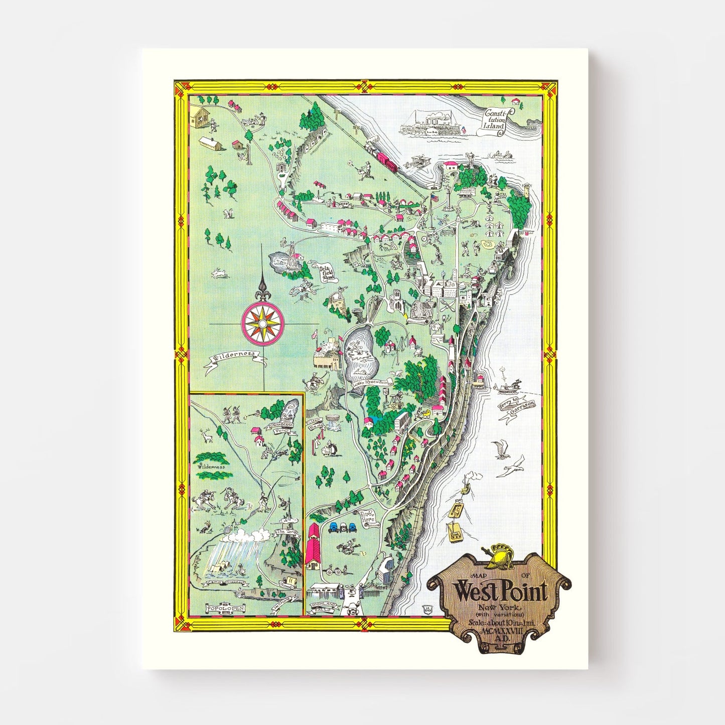 Vintage Map of West Point New York, 1928