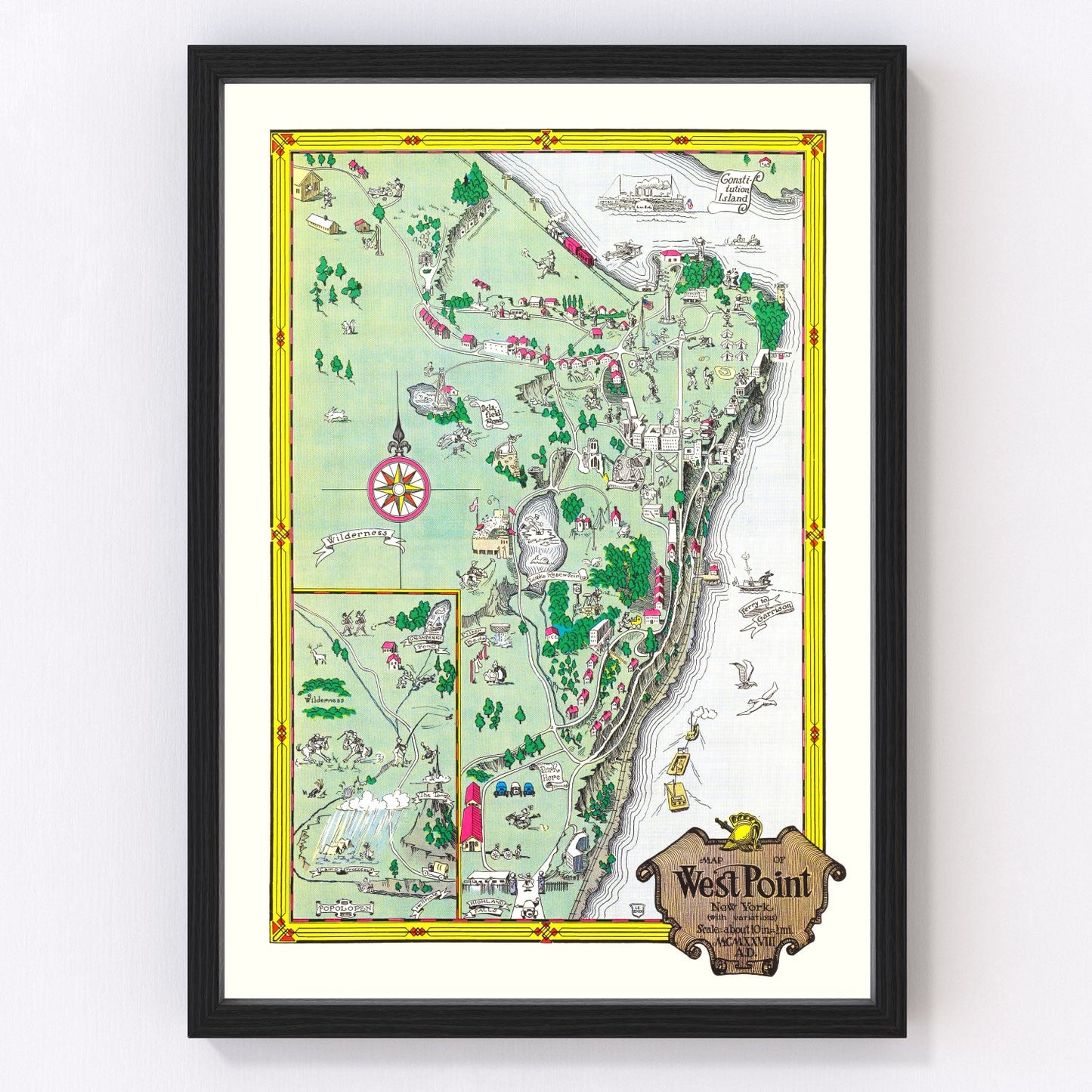 Vintage Map of West Point New York, 1928
