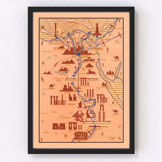 Vintage Map of Egypt 1937