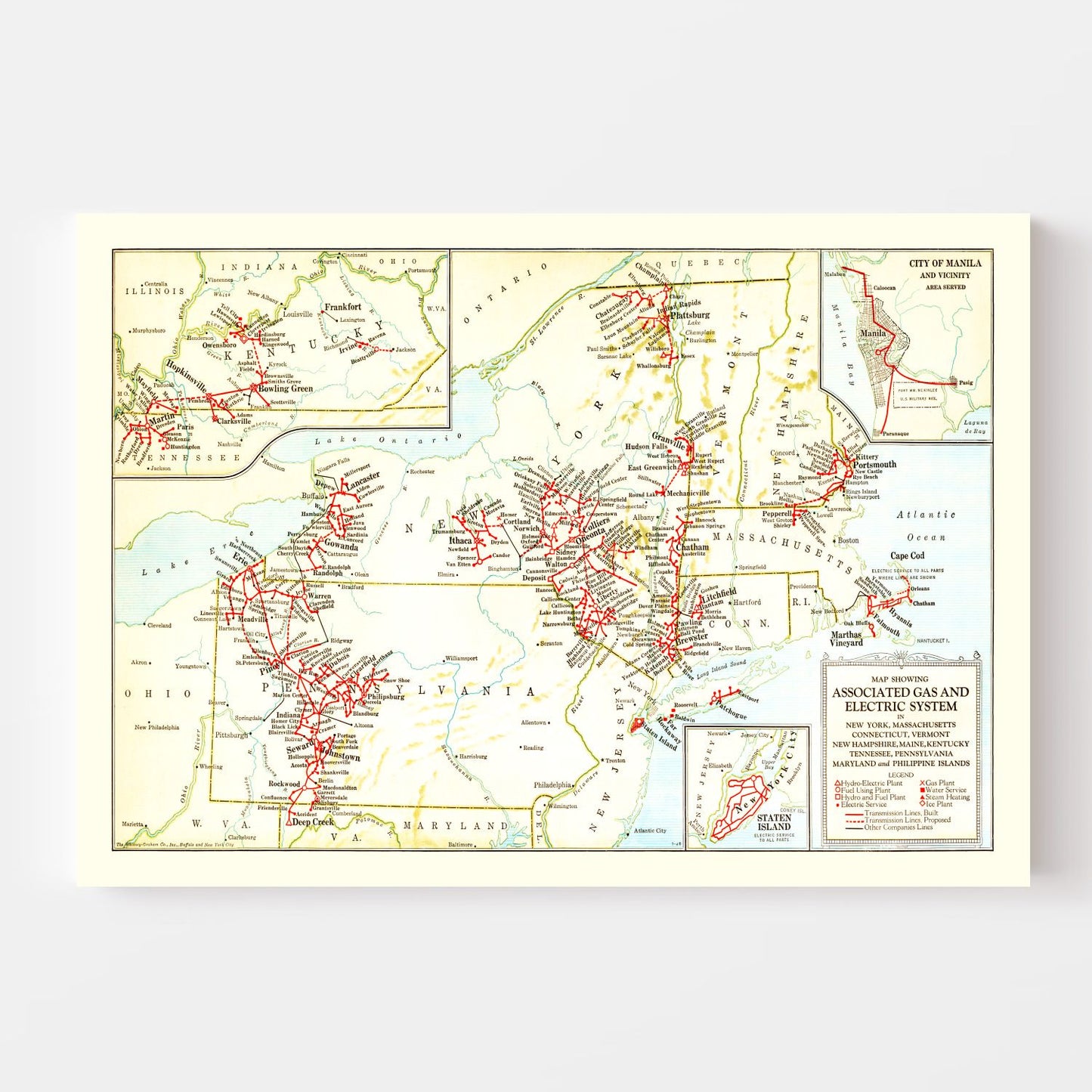 Vintage Map of New York 1926