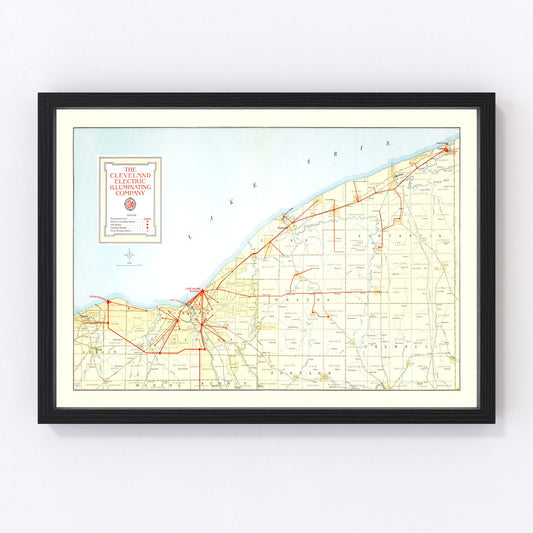 Vintage Map of Cleveland, Ohio 1926