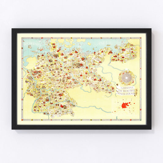 Vintage Map of Germany 1936