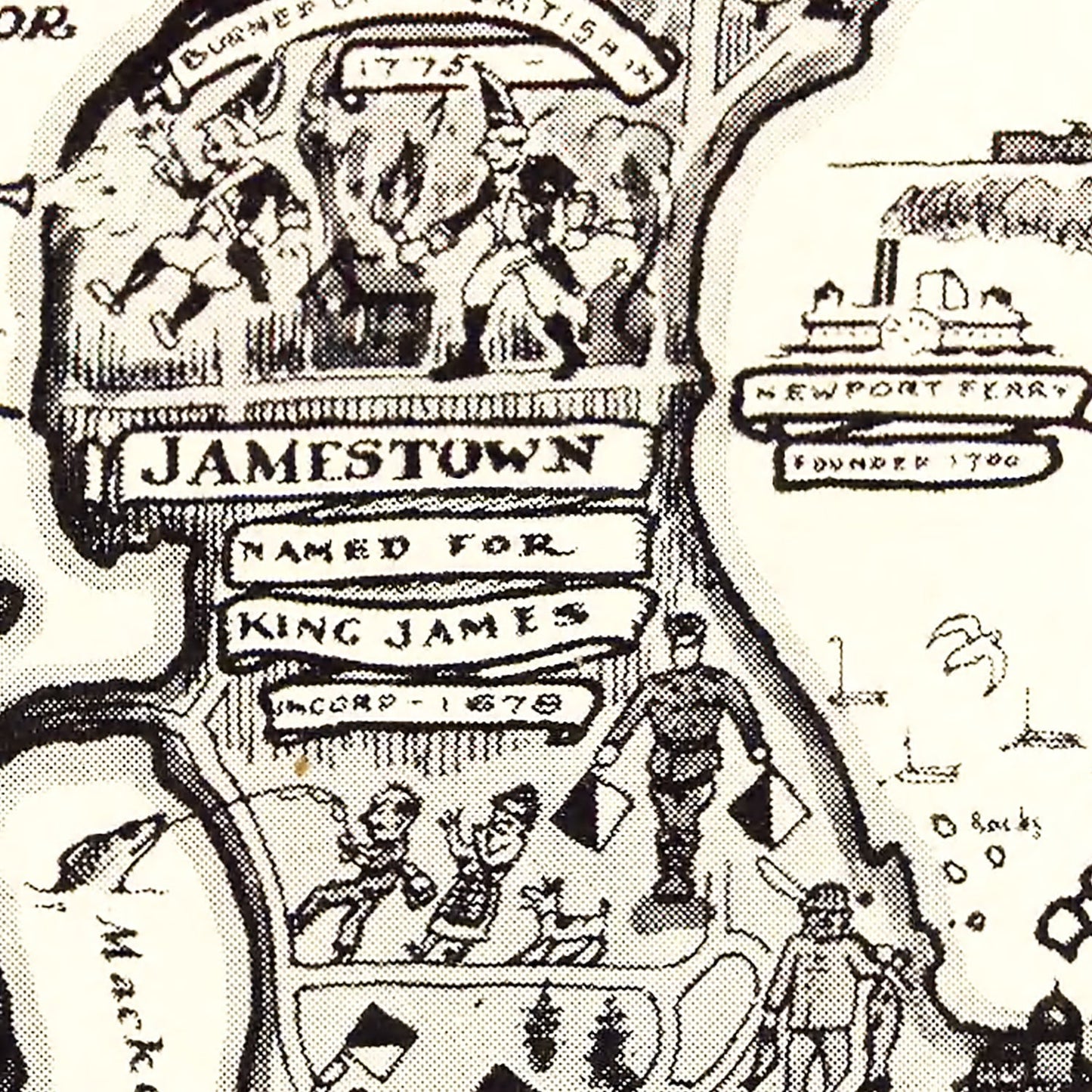 Vintage Map of Narragansett Bay, 1932