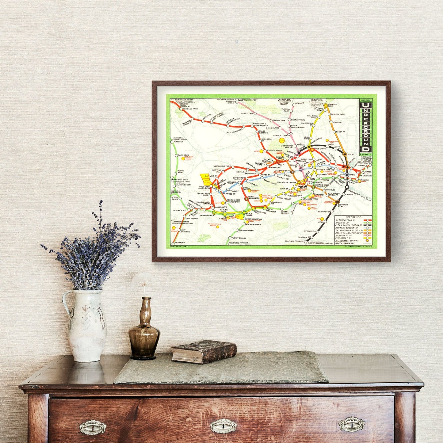 Vintage Railroad Map of London 1912