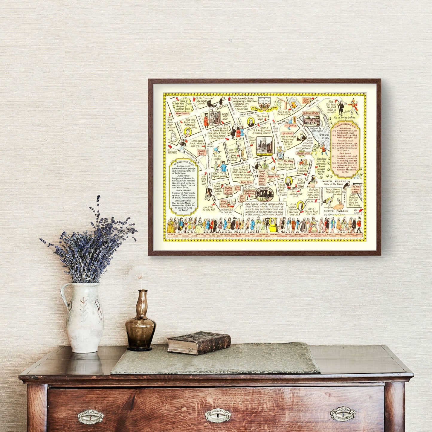 Vintage Map of Bath, United Kingdom 1948