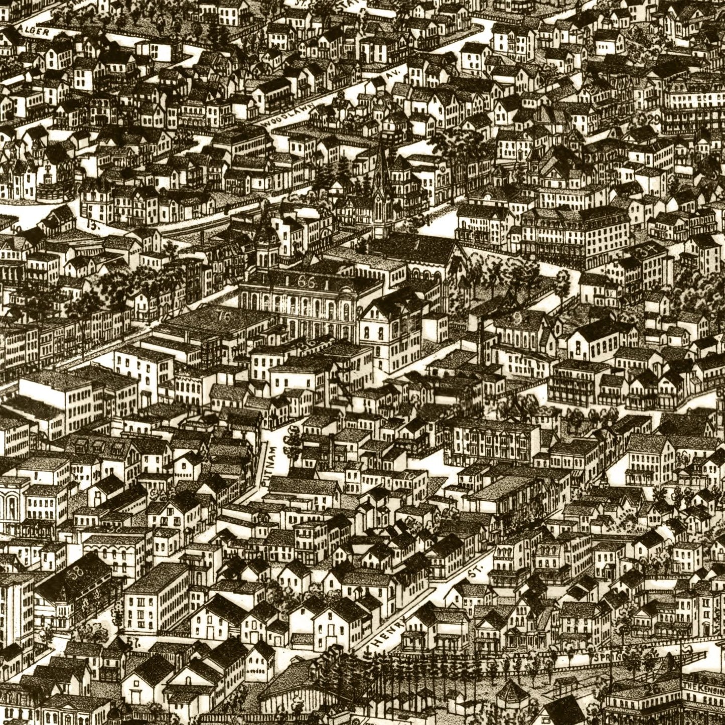 Vintage Map of Saratoga Springs, New York 1888
