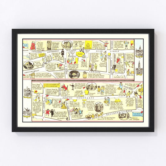 Vintage Map of Royal Mile of Edinburgh, 1948