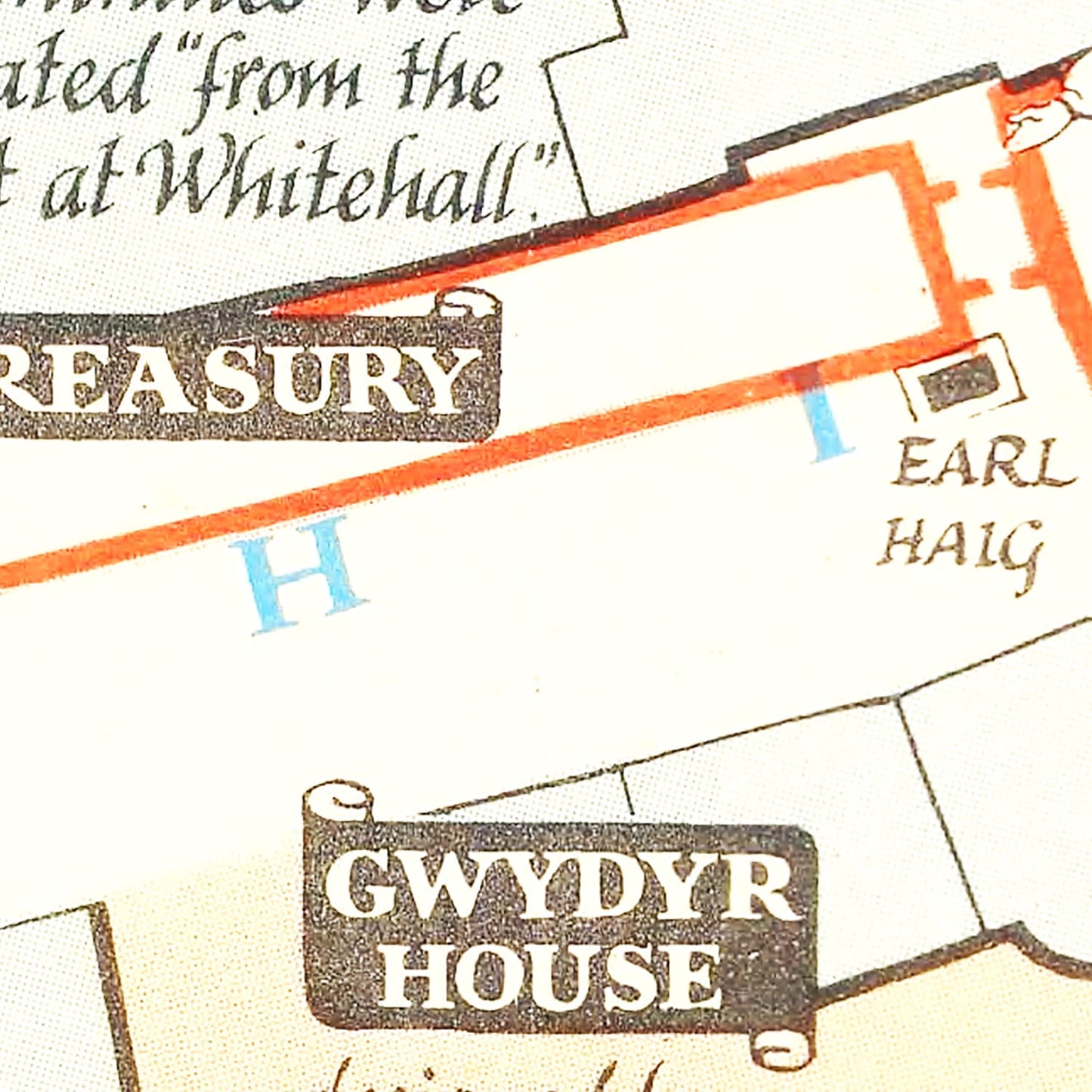 Vintage Map of Whitehall, 1948