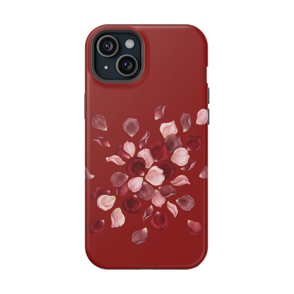 Phone Case — Red Floral Petal Magnetic Impact-Resistant Cover