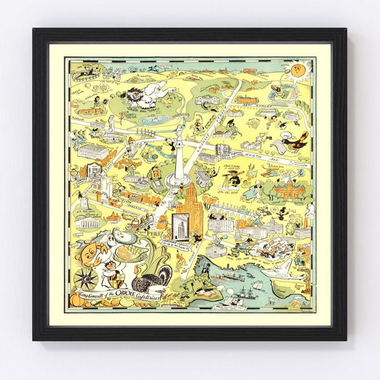 Vintage Map of Baltimore, Maryland 1947