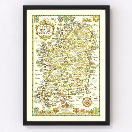 Vintage Map of Ireland 1933