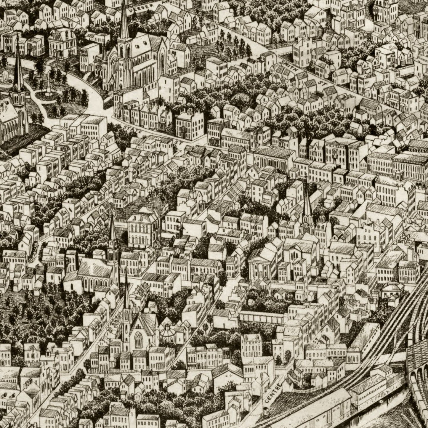 Vintage Map of Schenectady, New York 1882
