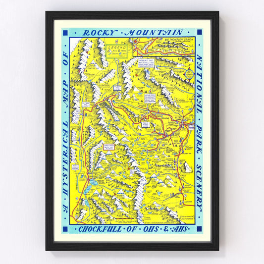 Vintage Map of Rocky Mountain National Park, 1948