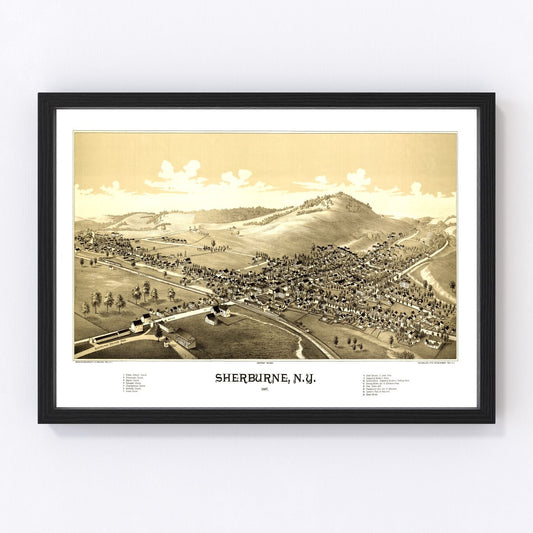 Vintage Map of Sherburne, New York 1887