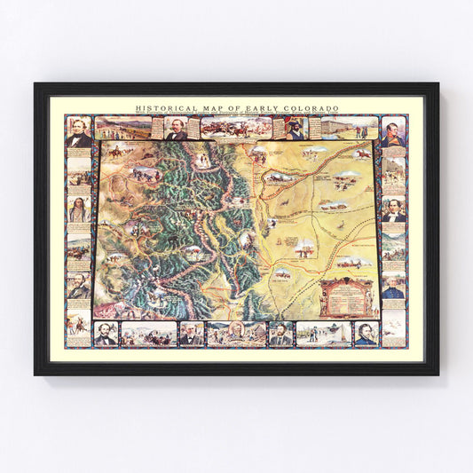 Vintage Map of Colorado 1935