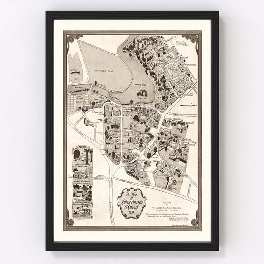 Vintage Map of Smith College, 1938