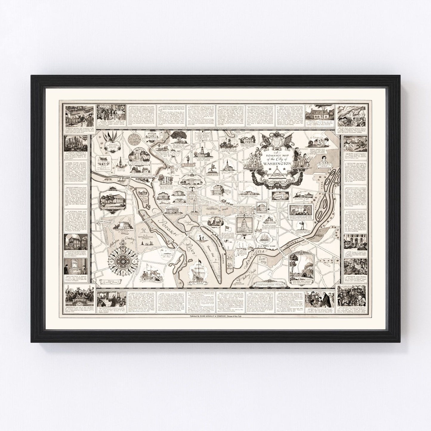 Vintage Map of Washington, DC, Washington DC 1938