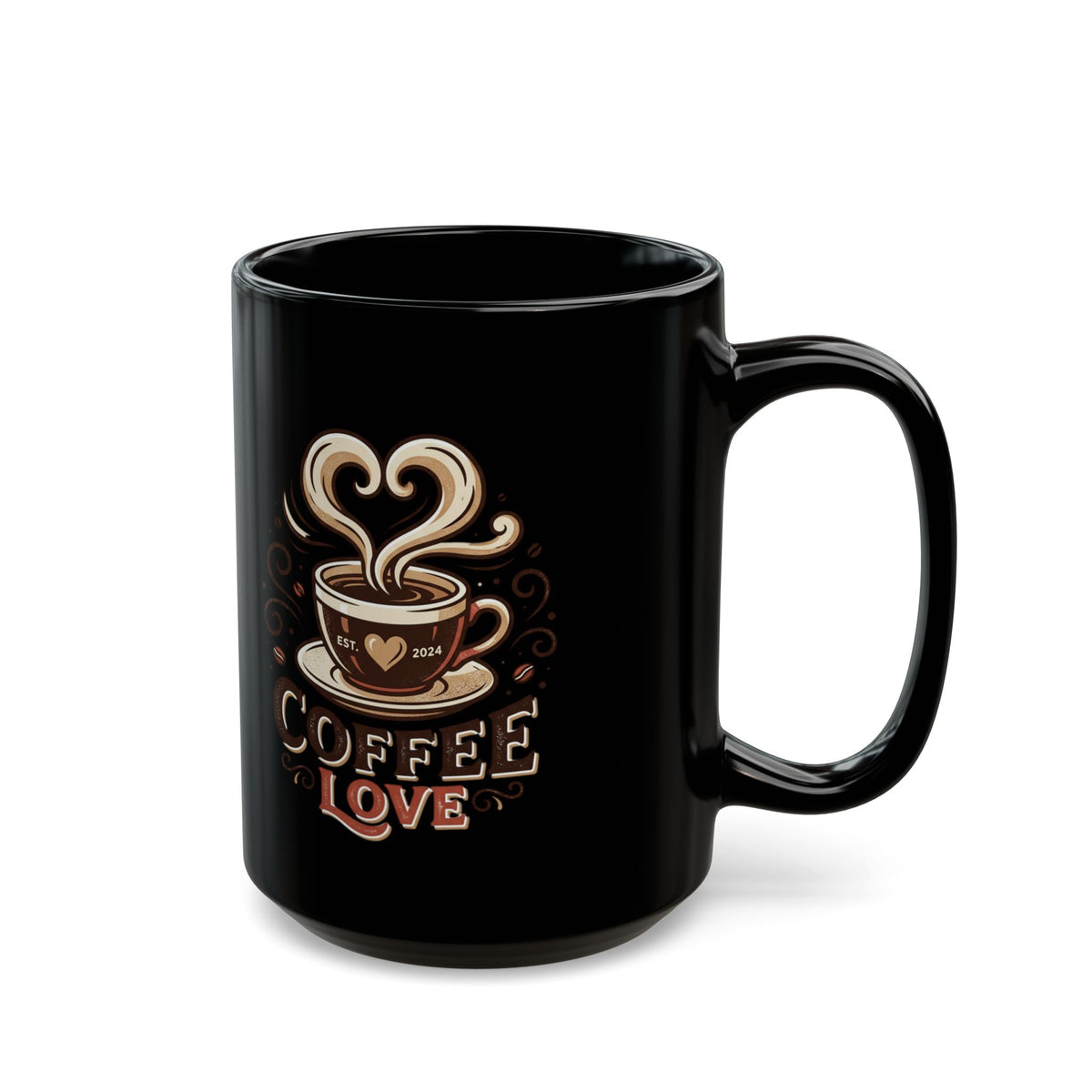 Coffee Love Black Mug — 11oz & 15oz Ceramic Coffee Mug