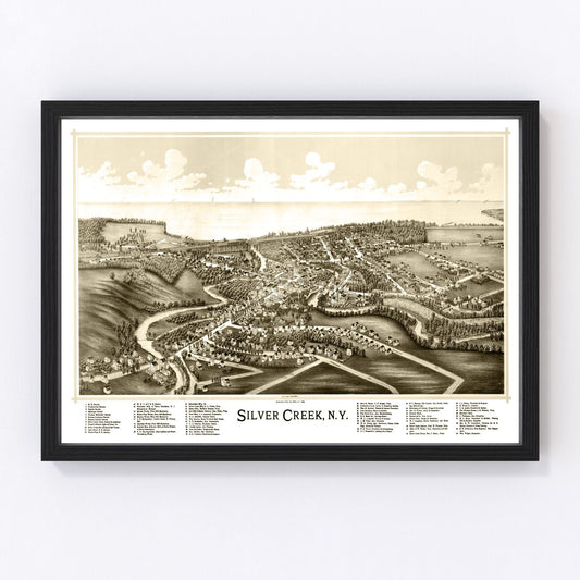 Vintage Map of Silver Creek, New York 1892