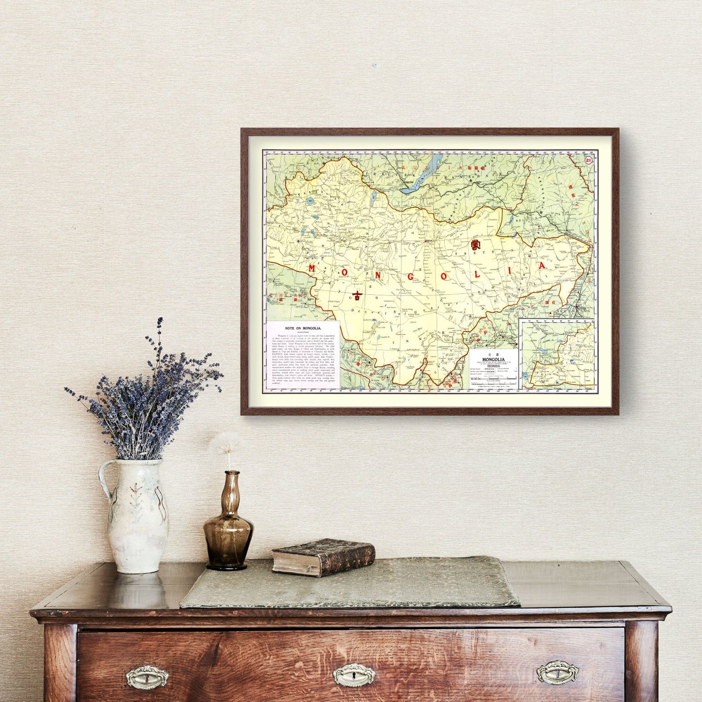 Vintage Map of Mongolia 1917