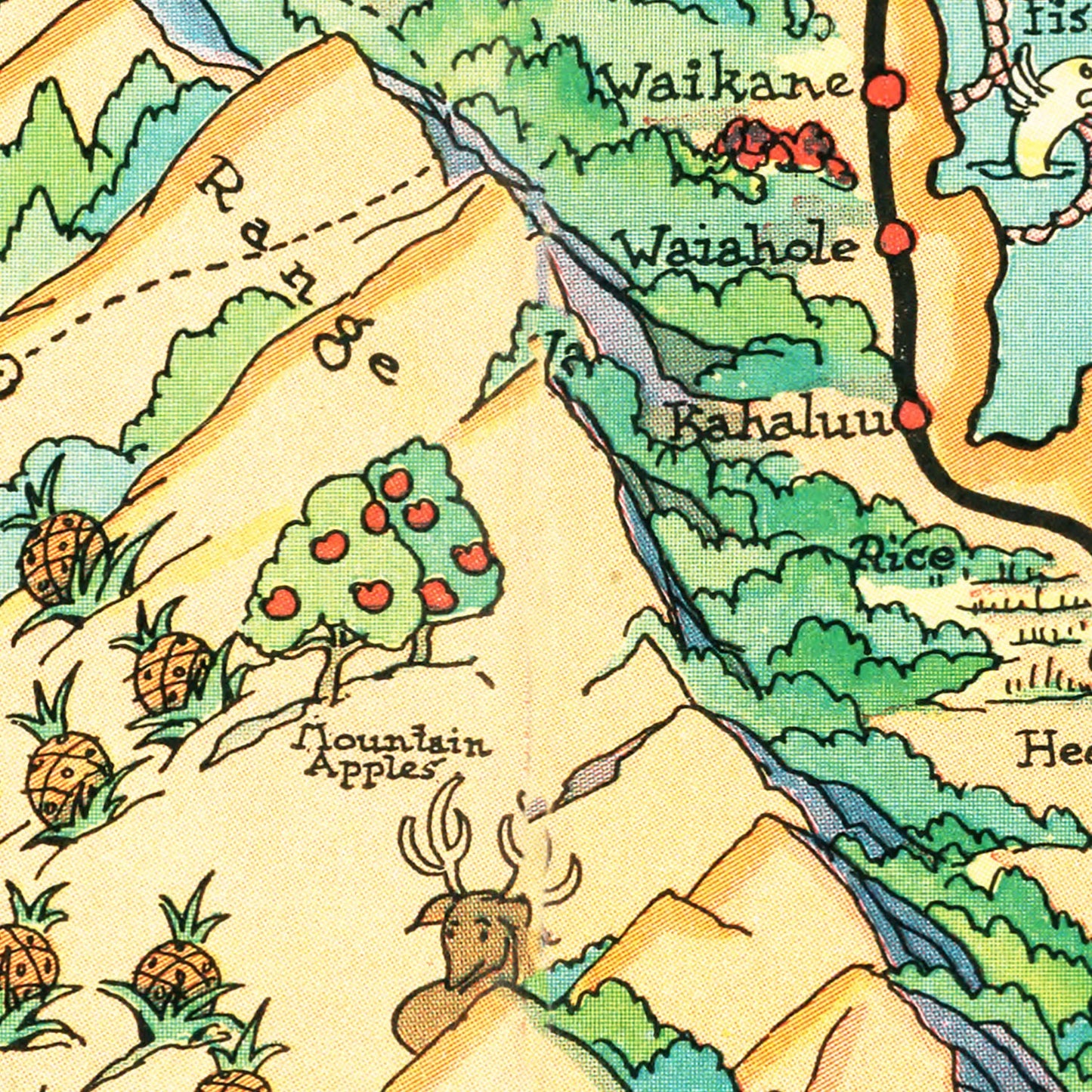 Vintage Map of Oahu, 1935