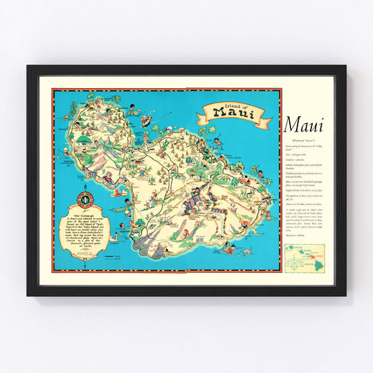 Vintage Map of Maui, 1935