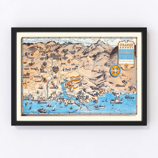 Vintage Map of Orange County Jamboree Playland, 1953