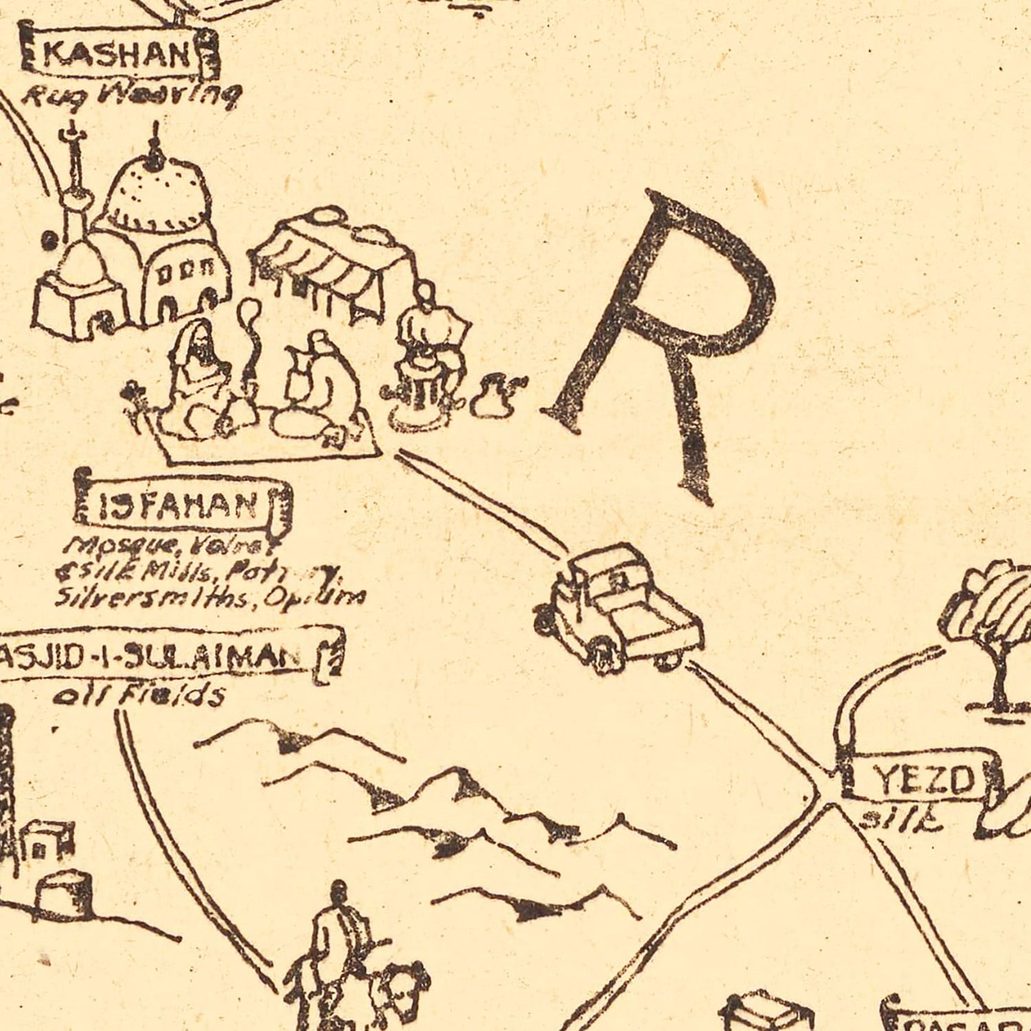 Vintage Map of Iran 1944