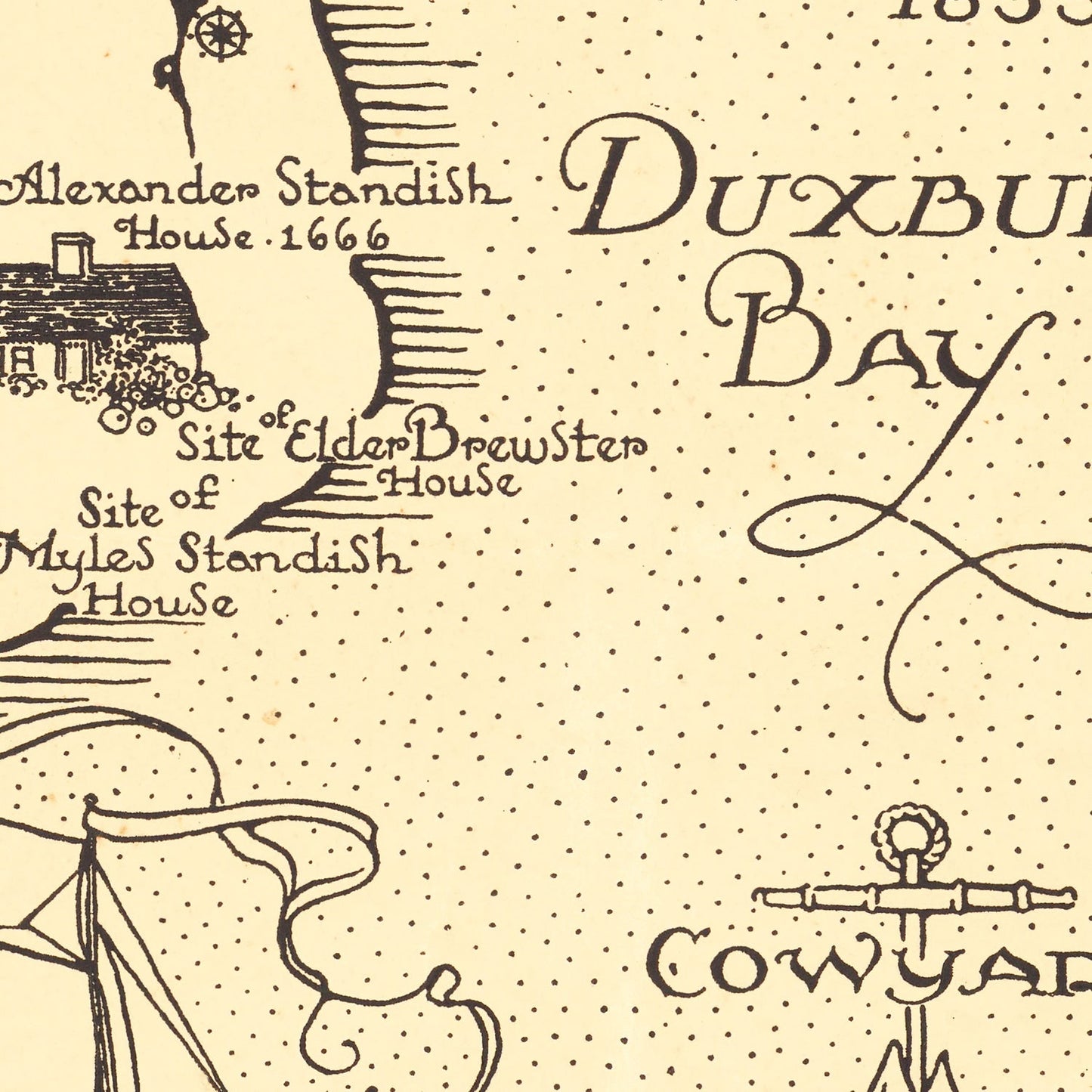 Vintage Map of Plymouth & Duxbury, 1929