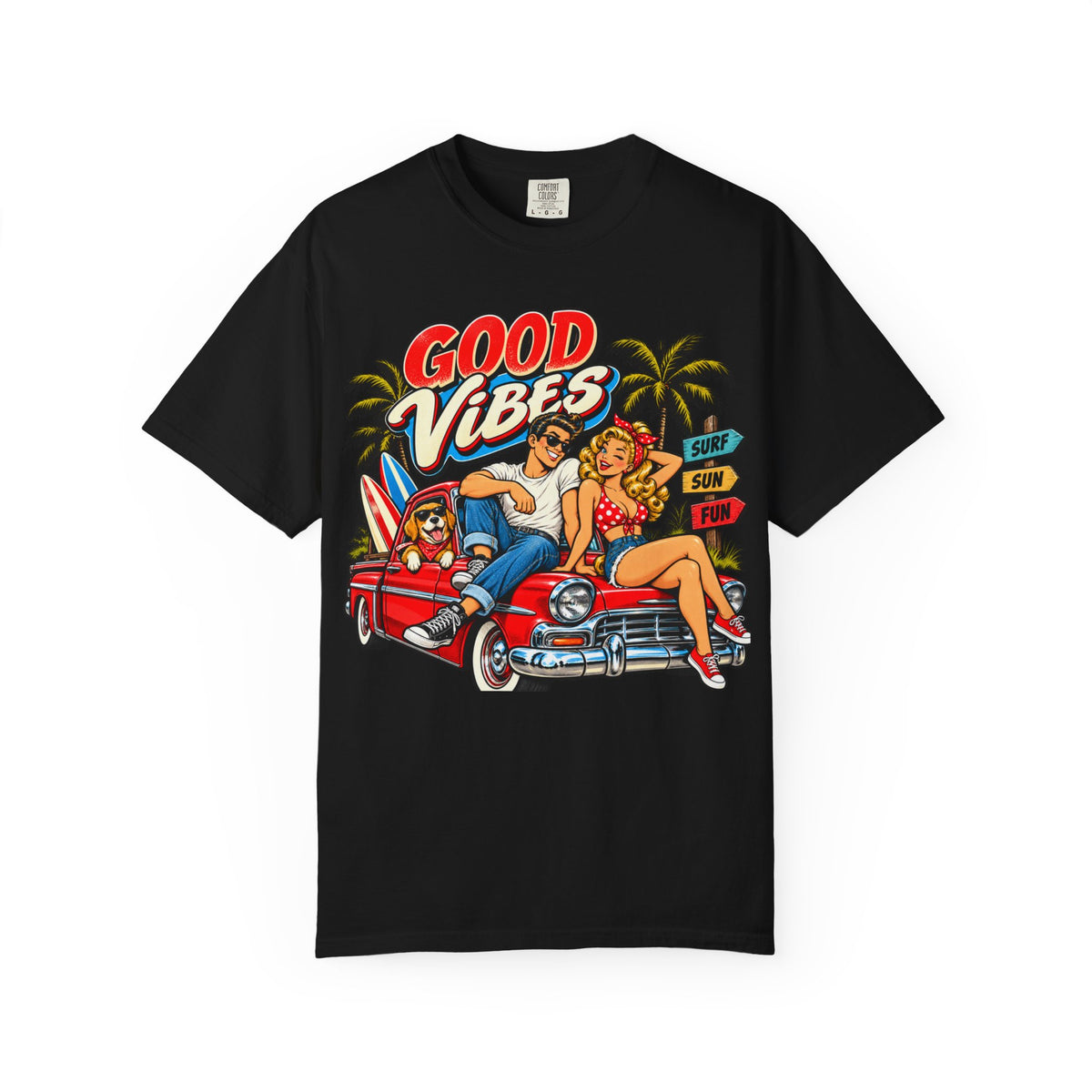 Good Vibes Retro Beach T-Shirt